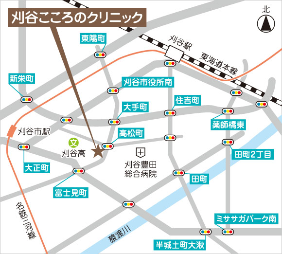刈谷こころのクリニックイラストマップ